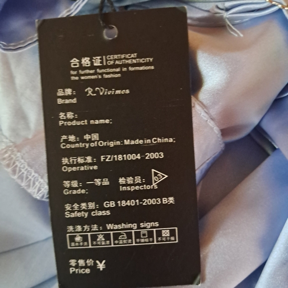 R. Vivimos Lavender Satin Asymmetric Midi Slip Dress Size Medium - Picture 7 of 7